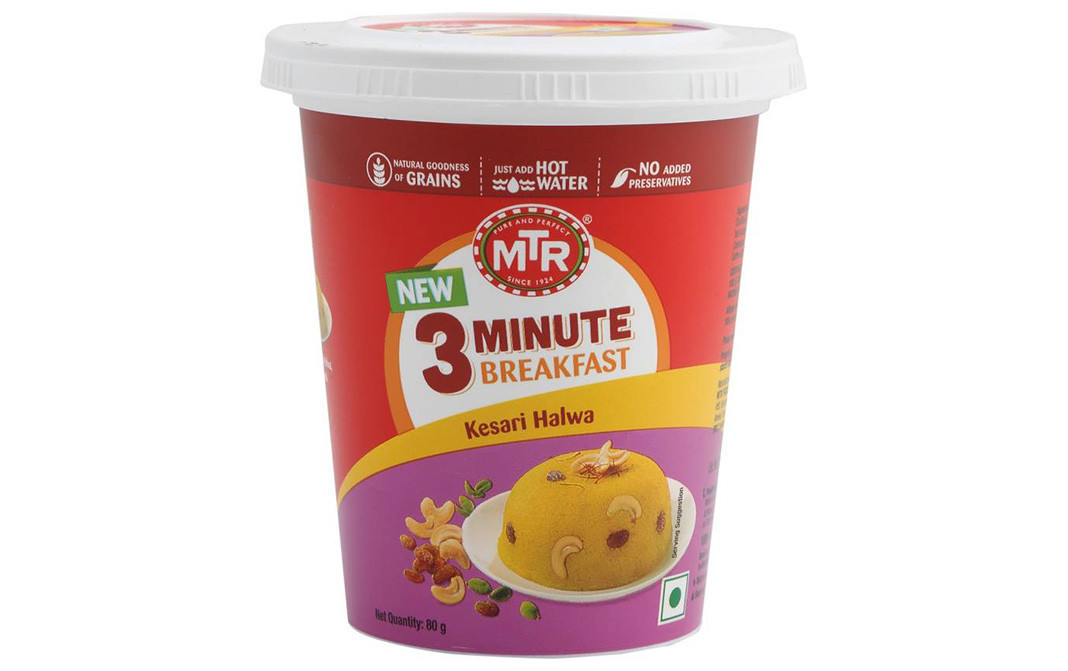 MTR 3 Minute Breakfast Kesari Halwa   Tub  80 grams